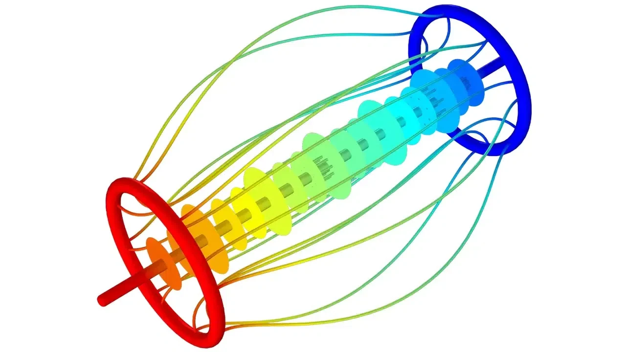 Electrostatic field across a high voltage insulator