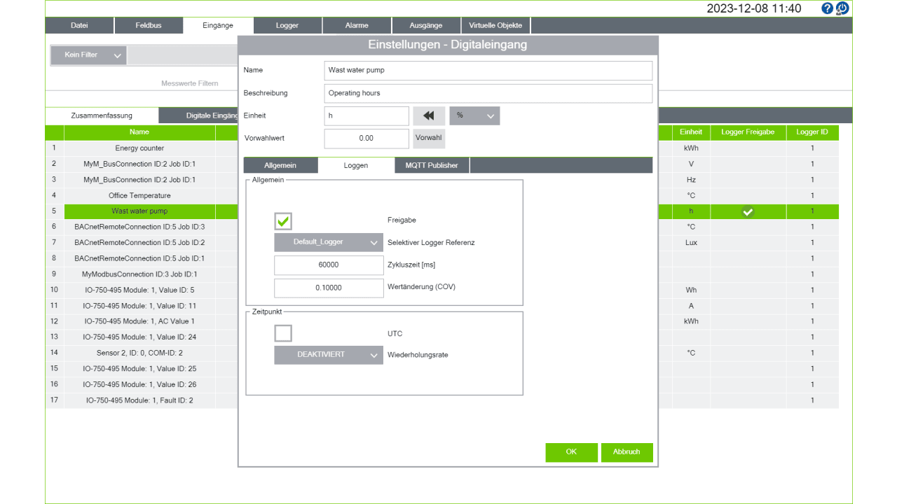 Datenlogging und Visualisierung