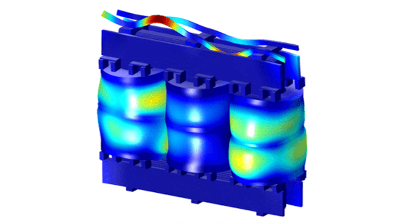 Deformation of a transformer by Lorentz forces