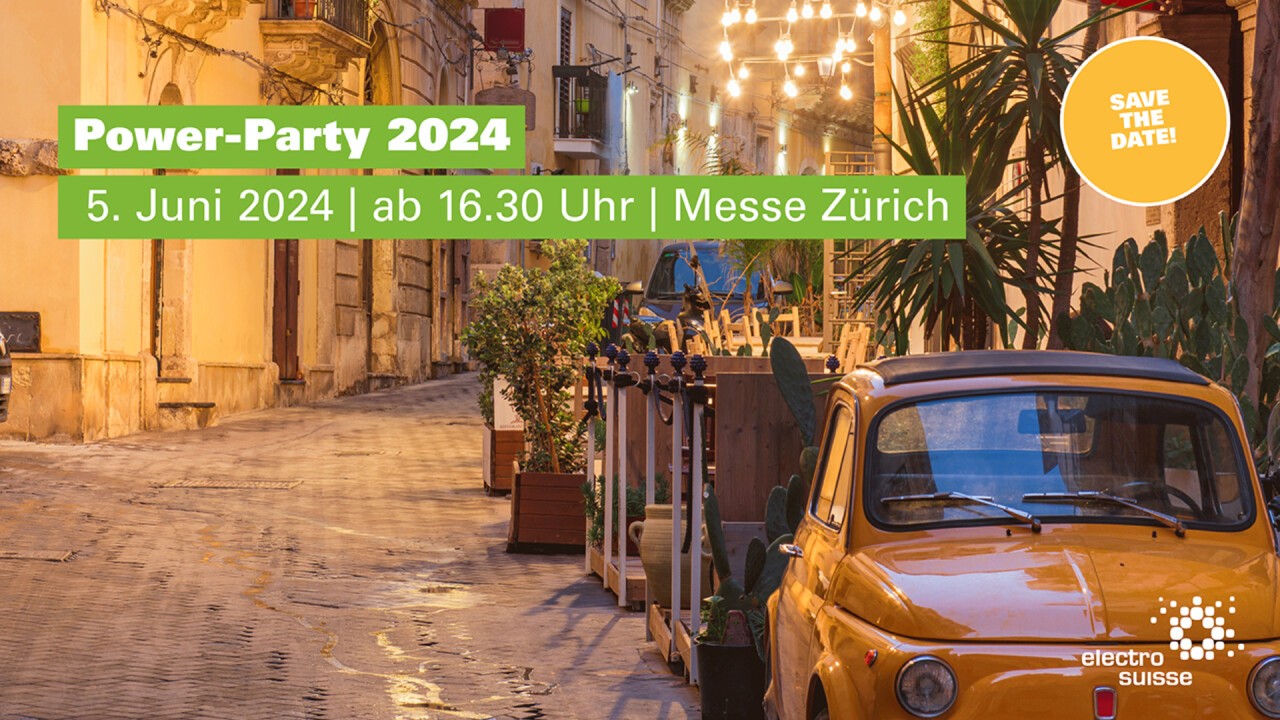 Die Electrosuiss Power-Party findet am 5. Juni 2024, ab 16.30 Uhr, statt. 