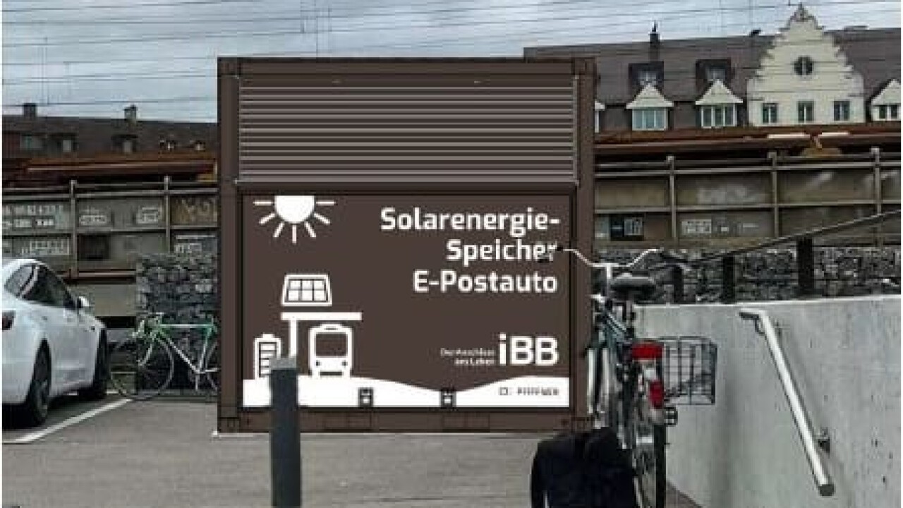 Visualisierung Solarenergiespeicher E-Postauto