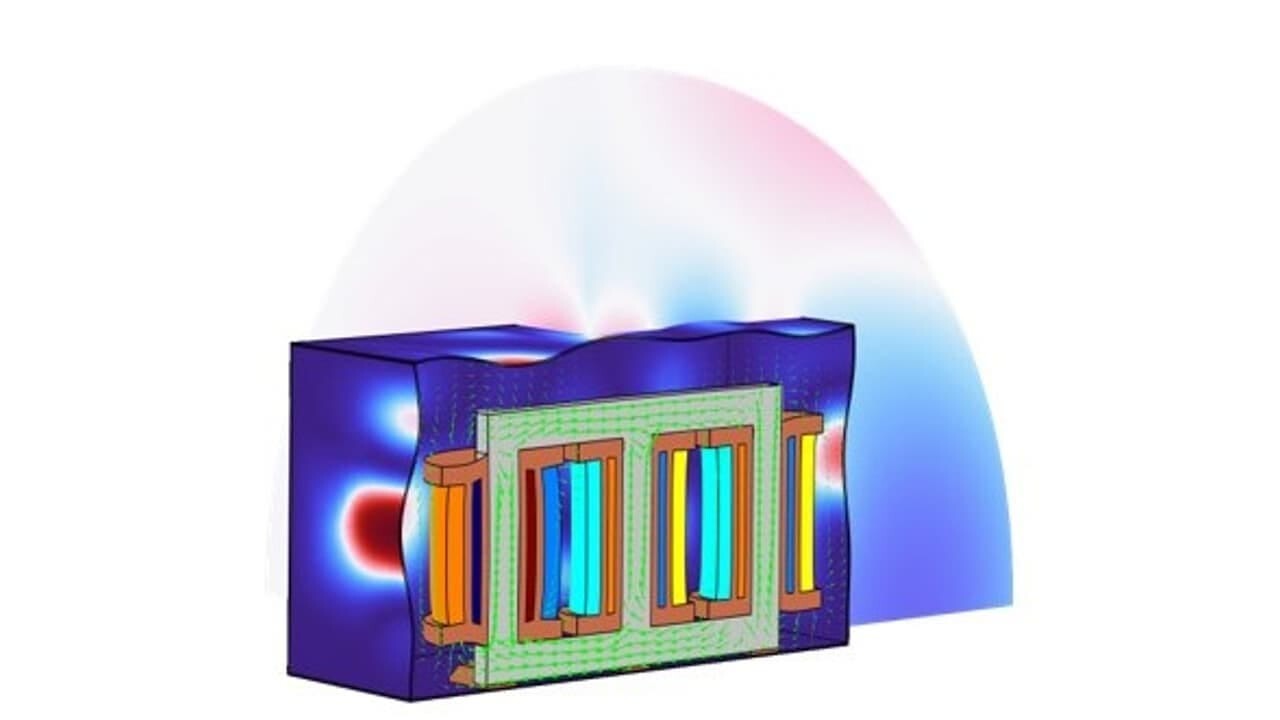 Acoustic pressure field in and around a transformer