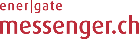 Logo featuring the words ‘energate messenger’ in red lowercase letters
